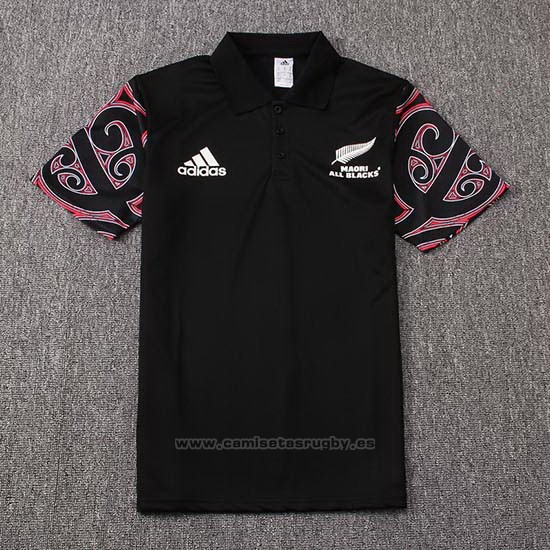 Camiseta Polo Nueva Zelandia All Blacks Maori Rugby 2019 Negro